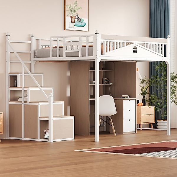 Merax Hochbett (1-St., Metall Etagenbett Jugendbett günstig online kaufen