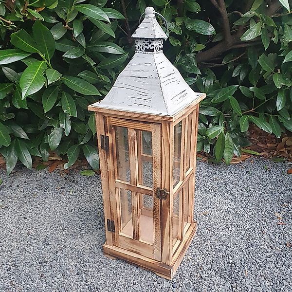 Aspinaworld Gartenfigur Holzlaterne Windlicht Laterne braun günstig online kaufen
