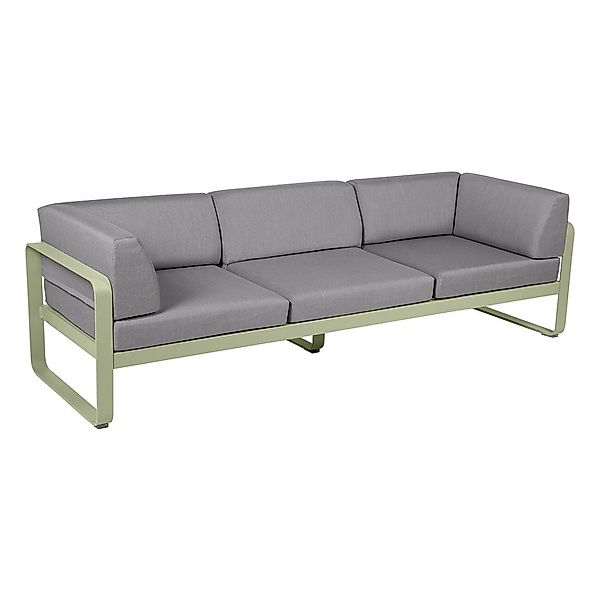 Bellevie 3-Sitzer Club Sofa Outdoor 65 Lindgrün 79 Flanellgrau günstig online kaufen