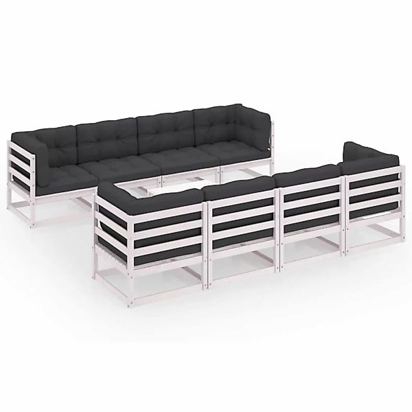 9-tlg. Garten-lounge-set Mit Kissen Kiefer Massivholz günstig online kaufen