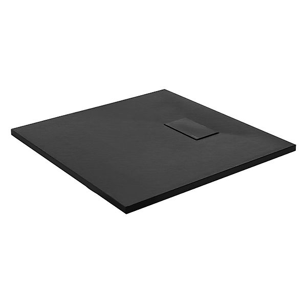 LuxeBath Duschwanne 80x80 cm Schwarz aus SMC Höhe 30 mm Schiefer-Optik günstig online kaufen