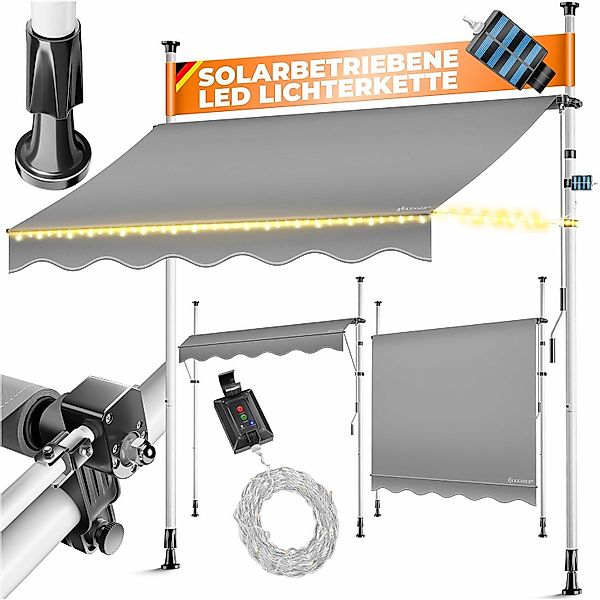 KESSER Klemmmarkise mit Handkurbel & LED, günstig online kaufen