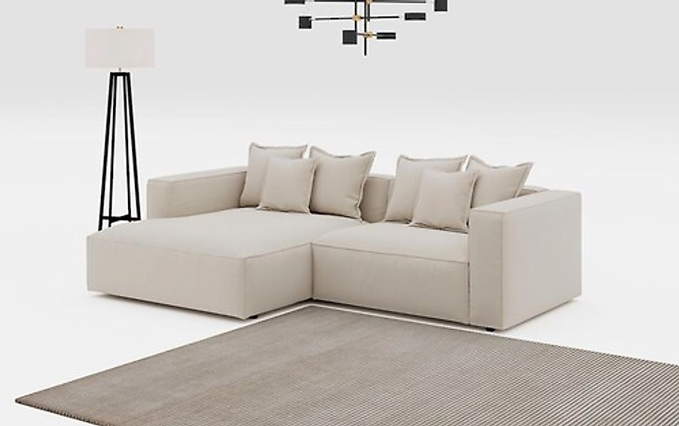 INOSIGN Ecksofa »Cowboy L-Form«, mit 6 Kissen, kubisches Sofa günstig online kaufen