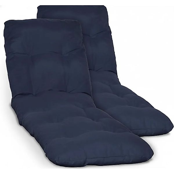 Beautissu 2X Auflage Sonnenliege Deckchair Flair RL 190x60x8 cm Dunkelbrau günstig online kaufen