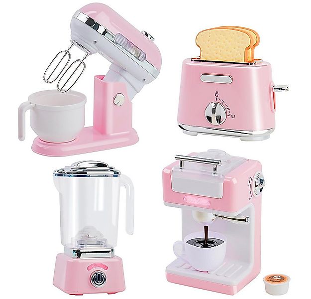 CLTYQ Kinder-Küchenset Spielküchengeräte-Set mit Kaffeekocher, Toaster, Mix günstig online kaufen