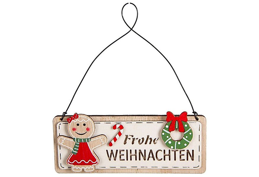 Logbuch-Verlag Dekofigur Frohe Weihnachten Türschild aus Holz, braun rot gr günstig online kaufen