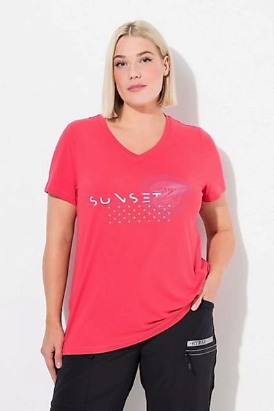 Ulla Popken T-Shirt Funktionsshirt schnelltrocknend V-Ausschnitt günstig online kaufen