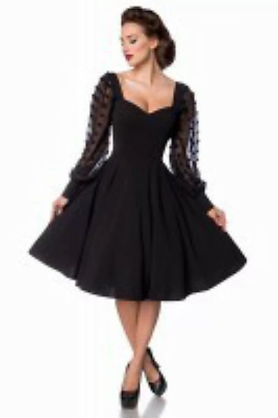 Retrokleid mit langen Ärmeln schwarz günstig online kaufen