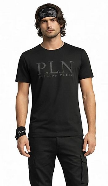 PHILIPP PLEIN T-Shirt Platinium Cut P.L.N. Rundhals Shirt Rohe Schnittkante günstig online kaufen