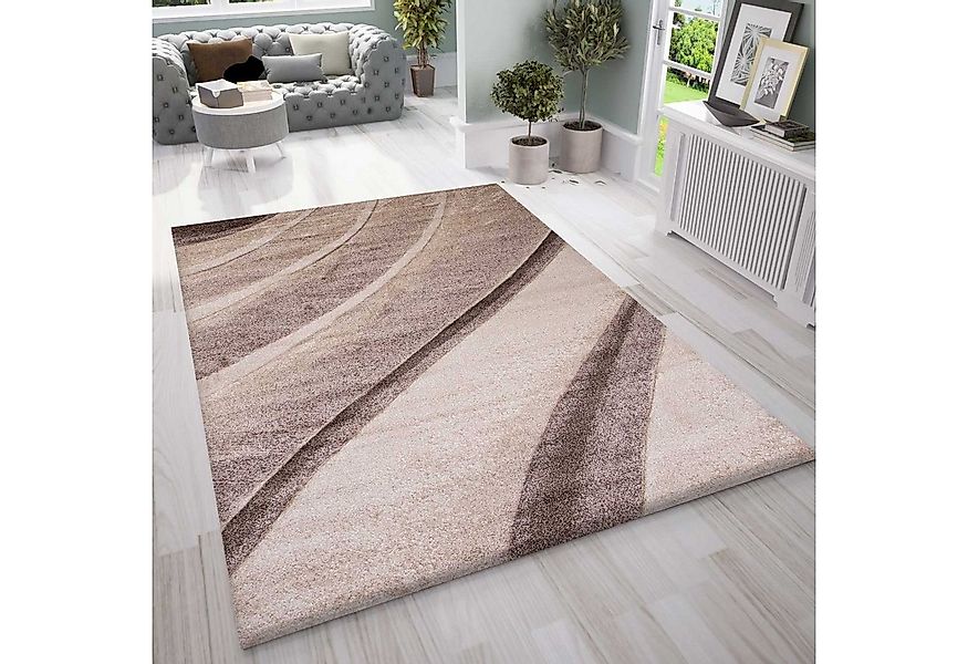 Vimoda Teppich Teppich Wohnzimmer Designer & Modern Wellen Motiv in 4 Farbe günstig online kaufen
