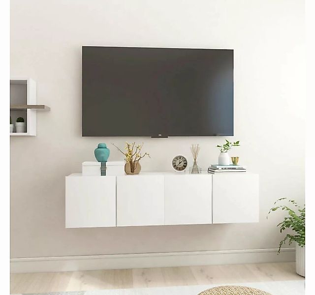 furnicato TV-Schrank TV-Hängeschränke 2 Stk. Hochglanz-Weiß 60x30x30 cm günstig online kaufen