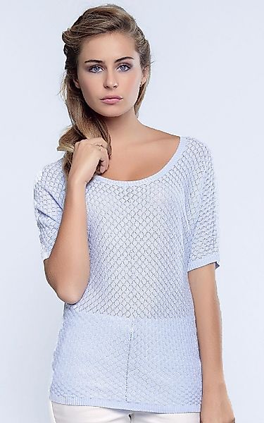 Passioni Kurzarmpullover mit leichten Rauten günstig online kaufen