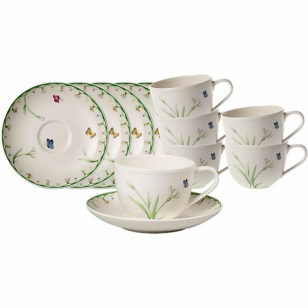 Villeroy & Boch Tasse "Kaffeetassen mit Untertassen Colourful Spring 230 ml günstig online kaufen