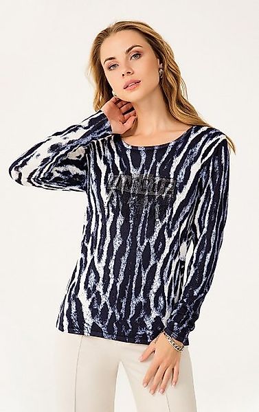 Passioni Strickpullover mit Animal-Print und „Unique“-Strasstext auf der Vo günstig online kaufen