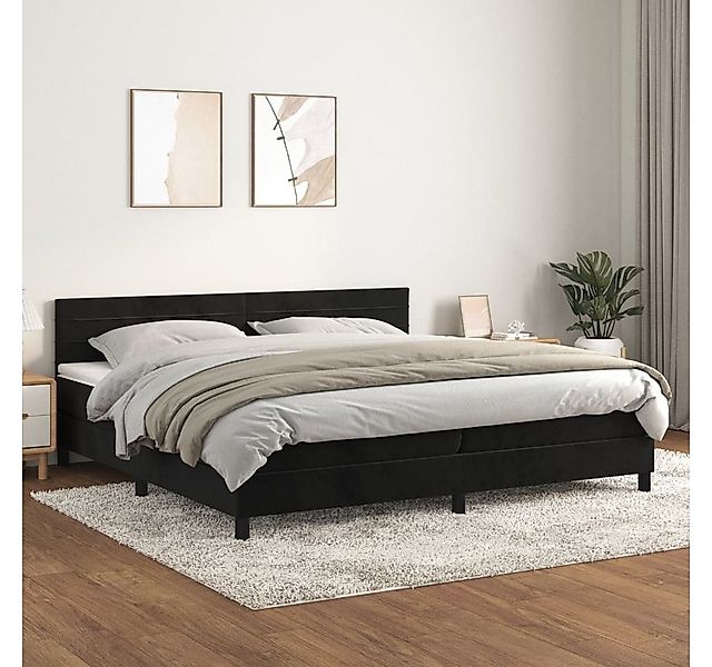 vidaXL Boxspringbett Boxspringbett mit Matratze Schwarz 200x200 cm Samt Bet günstig online kaufen