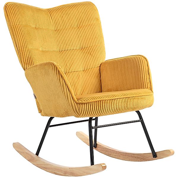 HOMCOM Schaukelstuhl Sessel mit Kord-Optik, Armlehne, günstig online kaufen