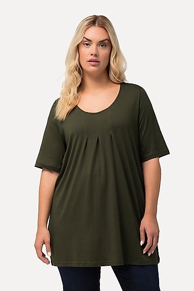 Ulla Popken T-Shirt T-Shirt Zierfalten A-Linie günstig online kaufen