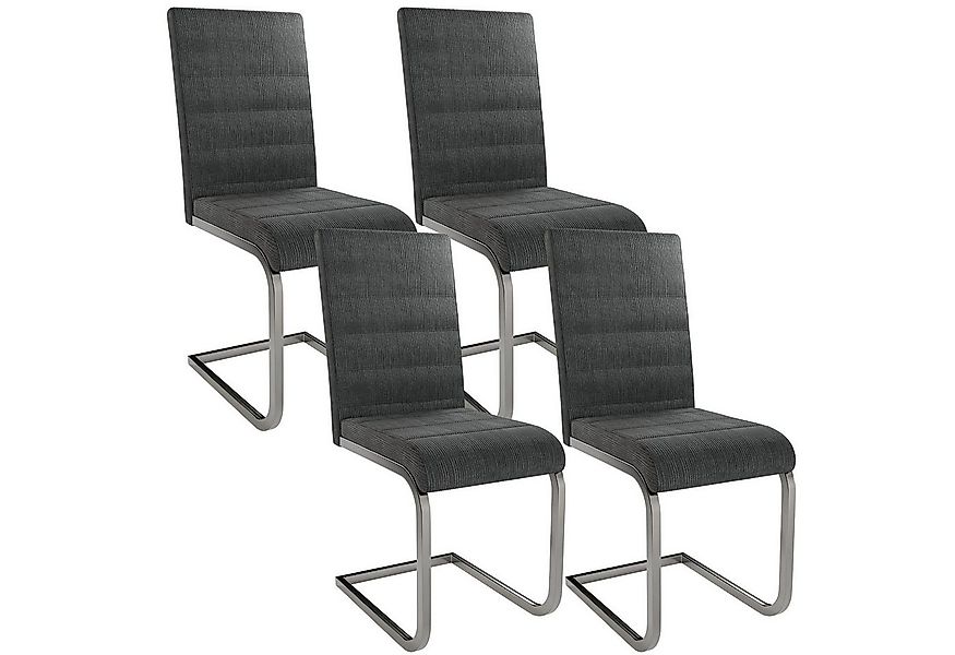 Juskys Freischwinger Vegas (4 St), hohe Rückenlehne, pflegeleicht, weiche P günstig online kaufen