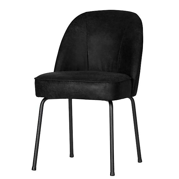 Recyclingleder Stühle in Schwarz Metallgestell (2er Set) günstig online kaufen