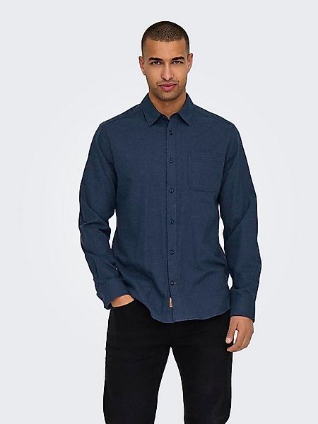 ONLY & SONS Langarmhemd ONSROAD LIFE REG MELANGE LS SHIRT NOOS günstig online kaufen