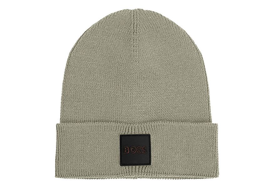 BOSS Strickmütze Foxxy_R_Hat mit aufgenähtem Logo günstig online kaufen