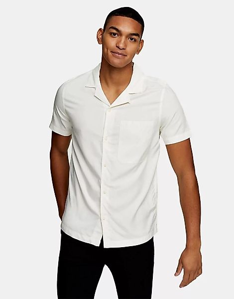 Topman – Considered – Hemd mit Reverskragen in Weiß günstig online kaufen