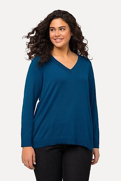 Ulla Popken Strickpullover Pullover V-Ausschnitt Langarm weicher Feinstrick günstig online kaufen