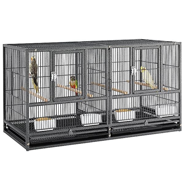 Yaheetech Vogelkäfig, Großer Vogelvoliere Papageienkäfig Doppelkäfig günstig online kaufen