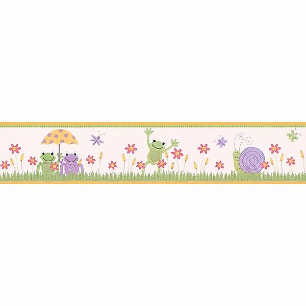 A.S. Création Borte selbstklebend Frösche Kinderzimmer 5 m x 10 cm Grün-Wei günstig online kaufen