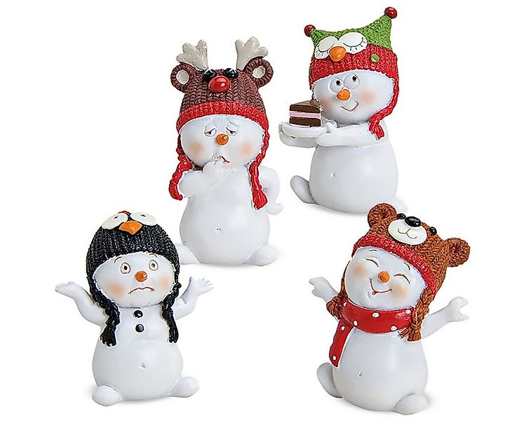 matches21 HOME & HOBBY Dekofigur Schneemann Mützen 4er Set 4x3x6 cm (4 St) günstig online kaufen