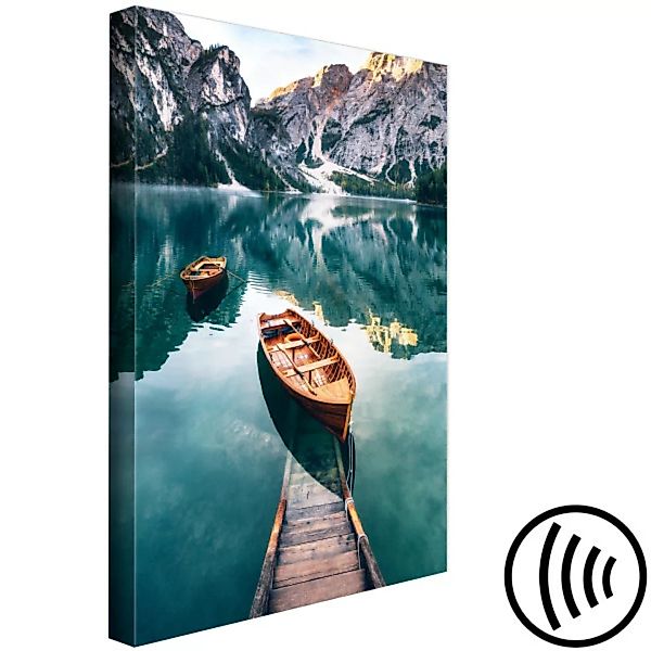Wandbild Boats In Dolomites (1 Part) Vertical XXL günstig online kaufen