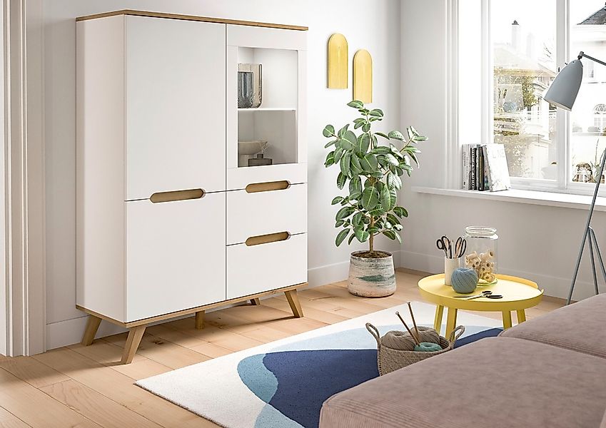 Home affaire Highboard »Alesund, Höhe 140cm, 2 Türen, 1 Schubkasten,konisch günstig online kaufen