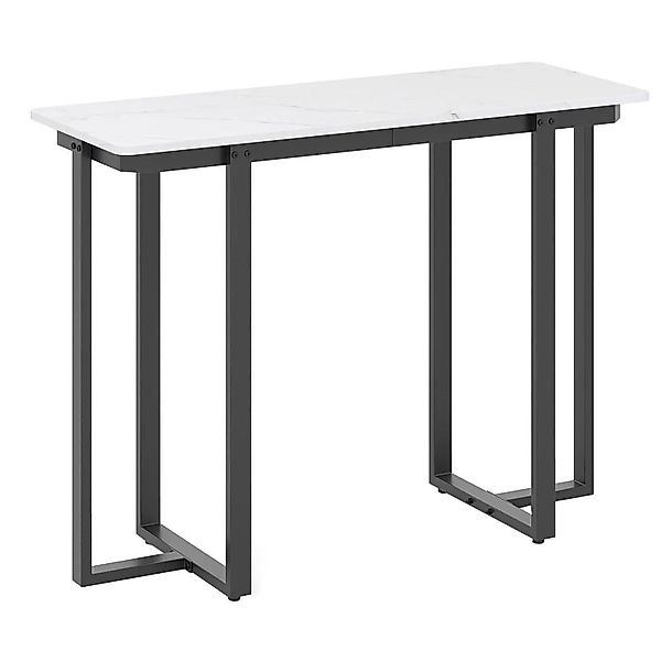 Costway Konsolentisch Moderner Eingangstisch mit Marmor Schwarz & Weiß günstig online kaufen