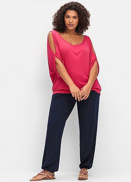 Sheego Jerseyhose Schlupfhose mit Smokbund und Gummibündchen günstig online kaufen