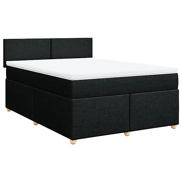 vidaXL Boxspringbett mit Matratze Schwarz 160x200 cm Stoff 3286726 günstig online kaufen