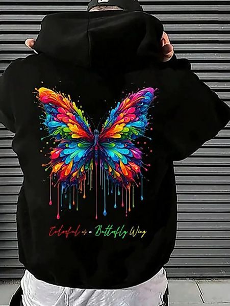 RMK Kapuzenpullover Herren Hoodie Oversize Langarm Longshirt Butterfly Schm günstig online kaufen