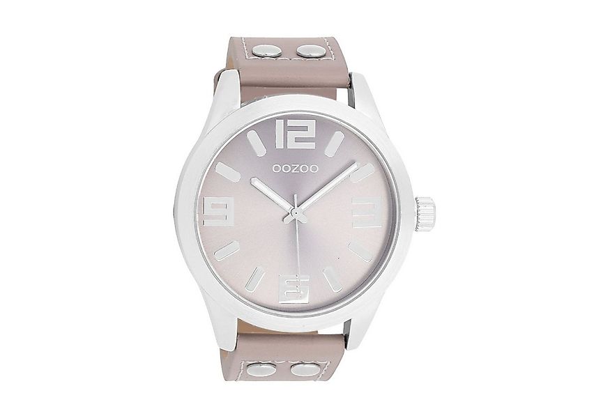 OOZOO Quarzuhr Basic Line Armbanduhr C1086 Taupe Lederband 46 mm C1086 günstig online kaufen