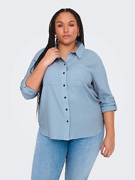 ONLY CARMAKOMA Langarmbluse "CARYASMIN-CARO L/S LINEN SHIRT PNT" günstig online kaufen