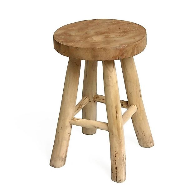 LebensWohnArt Sitzhocker Teak Hocker KANSAS Natural 45cm Beistelltisch Sitz günstig online kaufen