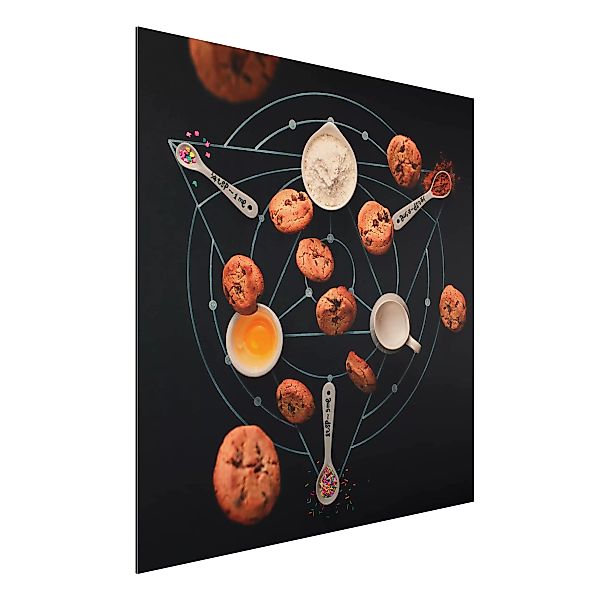 Alu-Dibond Bild Küche - Quadrat Alchemie des Backens günstig online kaufen