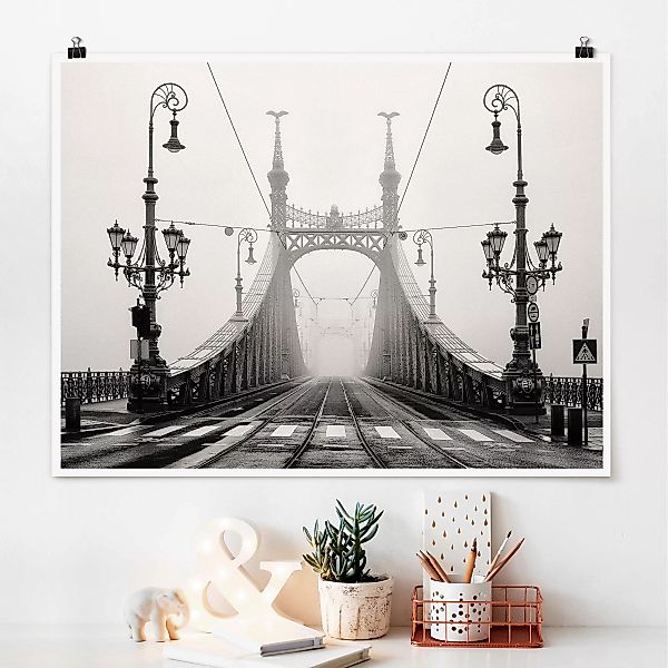 Poster - Querformat Brücke in Budapest günstig online kaufen