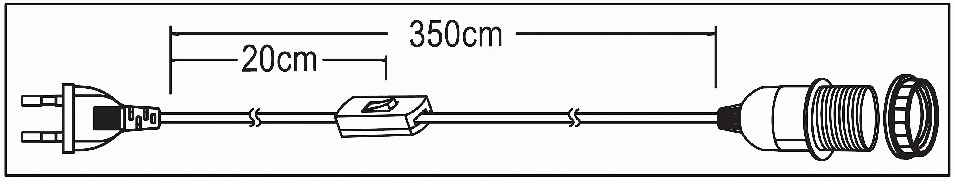 TRANGO Pendelleuchte, 1011-350B Lampenfassung mit ON/OFF günstig online kaufen