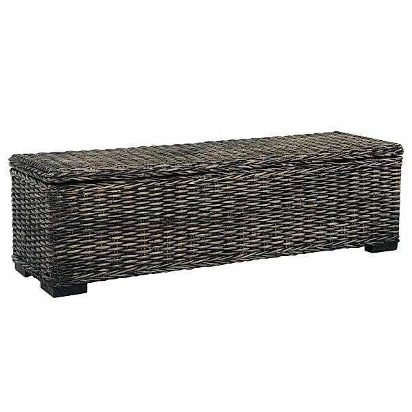 Aufbewahrungsbox 120 Cm Schwarz Kubu-rattan Massivholz Mango günstig online kaufen