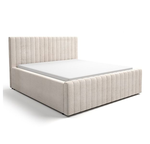 Lomadox Polsterbett BERNALDA-166, 160x200 cm Liegefläche, Beige, moderne St günstig online kaufen