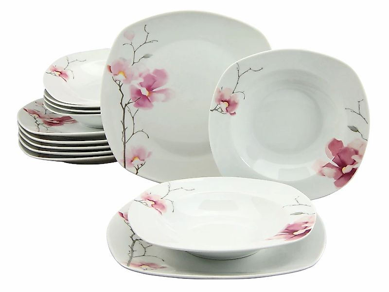 CreaTable Tafelservice "Amelie Aiko, Tafel-Service 12-tlg" Teller Set, Blum günstig online kaufen