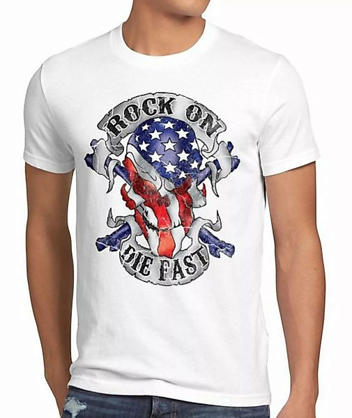 style3 Print-Shirt Herren T-Shirt USA Rocker Skull Totenkopf Flagge biker s günstig online kaufen