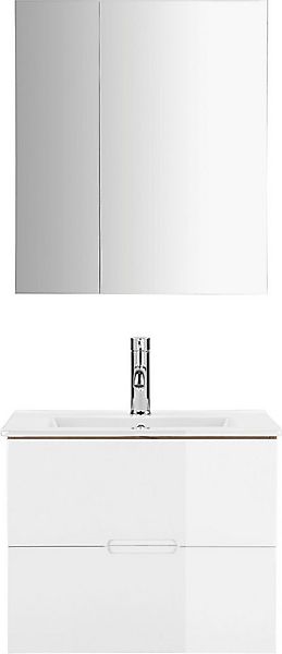 welltime Badmöbel-Set Lund Badmöbel Set Badschrank Badezimmerset, (Komplett günstig online kaufen