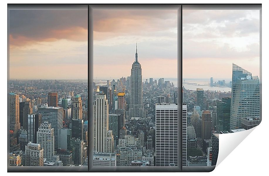 Wallarena Fototapete 3D Fenster New York Panorama Tapete Wohnzimmer Schlafz günstig online kaufen