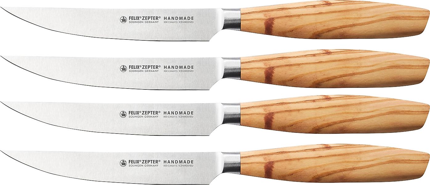 Felix Solingen Steakmesser »SIZE S OLIVE«, (Set, 4 tlg.), Handmade in Solin günstig online kaufen