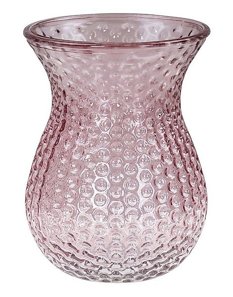 Levandeo® Dekovase, Vase Retro Rosa Glas Blumenvase Dekovase Glasvase Blume günstig online kaufen